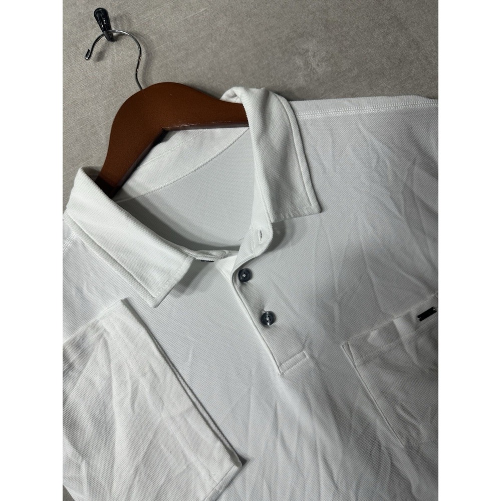 VUORI Ace Polo Short Sleeve Shirt Mens Medium White Solid Performance Knit
